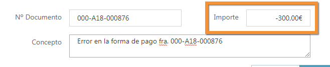 Gestión cobros y pagos - Importe